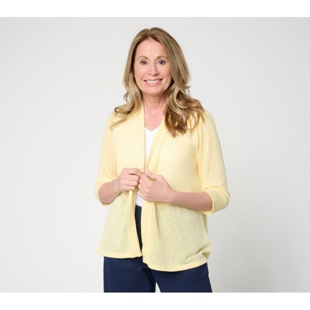 Denim & Co. Women's Top Sweater Sz XL Make Your Selection: Slub Yellow